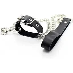 Пенис-фиксатор с поводком для БДСМ Черный K000163