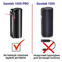 Міні диктофон з голосовою активацією записи Savetek 1000 PRO (GS-R59N), 16 Гб пам'яті (вдосконалена версія) (100538pro) - мініатюра 4