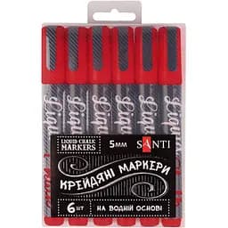 Крейдяний маркер Santi 5 мм 1 шт. червоний (391124) - мініатюра 4