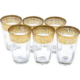 Набір склянок для напоїв Lora Версаль 315 мл 6 шт. Gold NGC31SETGLASS