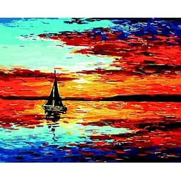 Картина за номерами ZiBi Art Line Парус на заході сонця 40х50 см (ZB.64174)
