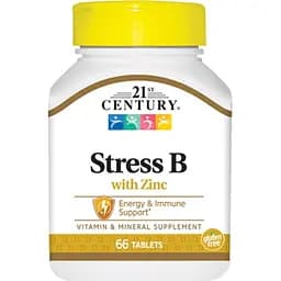 Витамины и минералы 21st Century Stress B with Zinc, 66 таблеток