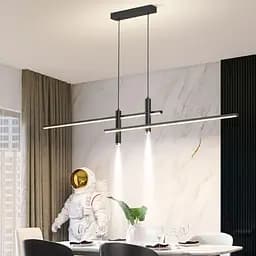 Видовжена люстра у чорному геометричному корпусі 120 см | Арт. K29-1200 BK | Line F