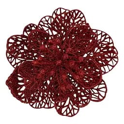 Ялинкова іграшка MIS LT Квітка новорічна мала 11х11х5 см червоний