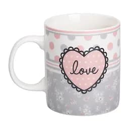 Чашка порцелянова Love 400 мл, сірий Liling Rongxiang Ceramic RX-N240143GKV