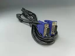 Кабель Gresso Vga 2 м модель V4002 male to male тато-тато 2 ферити чорно-блакитний пакет - мініатюра 3
