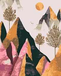 Набір картин за номерами з металевими фарбами Riviera Blanca Мерехтливі скелі (ITR-061) 2 шт в наборі