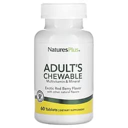 Вітаміни та мінерали Natures Plus Adult's, 60 жувальних таблеток для дорослих - Червоний апельсин