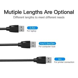 Подовжувач USB-USB 3.0 Vention F/M Flexible Round 5Gbps 1m Black (VAS-A45-B100) - мініатюра 3