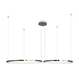 Люстра стельова LED Levistella 7529832-2B CHROME LED (600+800), 100W, діаметр 600+800 мм, хром, сучасний стиль з пультом, три