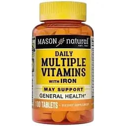 Вітаміни та мінерали Mason Natural Daily Multiple Vitamins with Iron, 100 таблеток