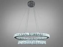 Світильник підвісний LED Diasha 7210/650+500HR, 50W, хром, сучасний стиль, регульована висота, пульт ДК