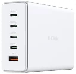 Зарядний пристрій мережевий DCF-241 240Вт GaN 4хUSB-С 1xUSB-A білий D-Link teh0018776