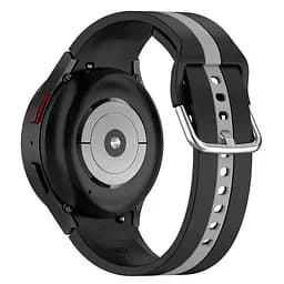 Браслет D2 для Samsung Galaxy Watch 5 - чорно-сірий ширина кріплення 20мм силікон Watchbands (W17-3WB12312664) - мініатюра 2