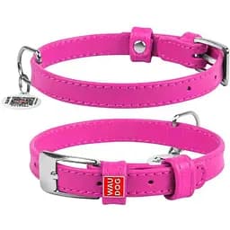 Ошейник для собак Waudog Glamour кожаный с QR паспортом, без украшений, XS, Ш 15 мм, Дл 27-36 см (4820152560803)