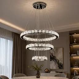 Світлодіодна люстра Splendid Ray L51007/60+40+20/3 LED з кришталем, хром, 100 Вт, з пультом і димером