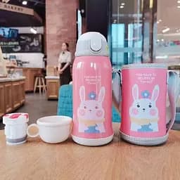 Дитячий термос - поїлка в сумці з чашкою 3 в 1 600 ml Mumlove Рожевий - мініатюра 4