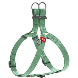 Шлея для собак Waudog Re-cotton, з відновленої бавовни, з QR паспортом, M, 50-80х2 см, зелений (33218)