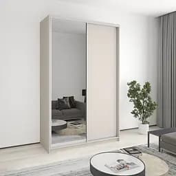 Шкаф-купе двухдверный MebelStar Комбо AL ДСП/Зеркало 150x60x240 см Кашемир (MBS-4136)