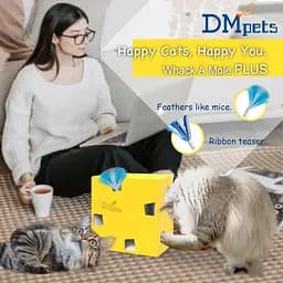 DMpets Інтерактивні іграшки для кішок Автоматична стрічка з пером мишей Pop Out Hide в 12 отворів для домашніх кішок 2022 - мініатюра 4