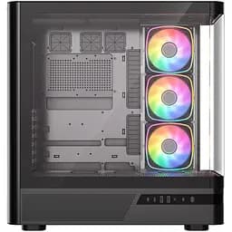 Корпус ModeCom VOLCANO AQ200 ARGB MIDI FRONT LCD 4x120mm fans BLACK без БЖ ATX - мініатюра 4