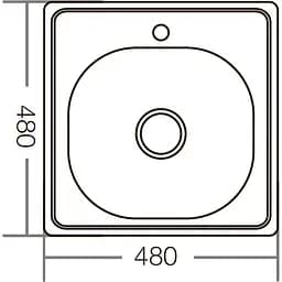 Мийка для кухні Zerix Z4848-06-160D decor (ZM0558) - мініатюра 3