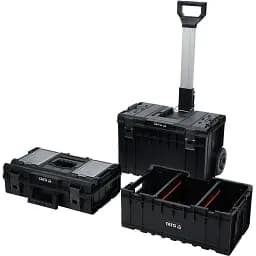 Ящик для инструмента Yato 3 секции 2 органайзера на 2-х колесах 58.5х42.5х81 см (YT-09161)