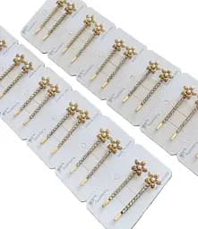 Заколки для волосся з квіткою та камінцями набір 24 шт