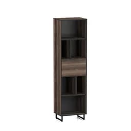 Стеллаж для книг и декора на ножках Moreli Forte F-0016 в стиле Loft 550х2000х400 мм Дуб Кверкус