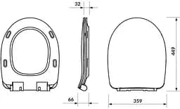 Унітаз-компакт Cersanit Cersania 705 SimpleOn 011 3/6 л з сидінням Slim SoftClose+QuickRelease дюропласт 30412 - мініатюра 5