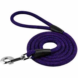 Поводок для собак Barksi Active 183х1.2 см из альпинистского шнура черно-фиолетовый