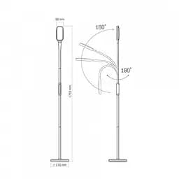 LED торшер білий VIDEX TF07W 14W 3000-5500K - мініатюра 8