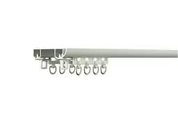 Карниз алюмінієвий стельовий посилений дворядний, DS-2 Білий на роликових бігунках 100 см