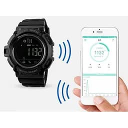 Спортивний смарт годинник Skmei 1245 Крокомір Bluetooth Чорні - мініатюра 2