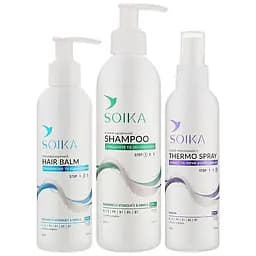 Набір для волосся Soika 3в1: шампунь + бальзам + спрей-термозахист - мініатюра 3
