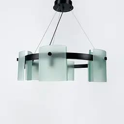 Люстра-кольцо в черном корпусе с матовыми пластинами Ø60 см Ст. D 3903/6 BK+WT | Line F