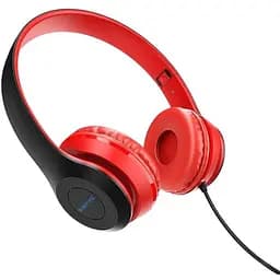 Накладные проволочные наушники-гарнитура BOROFONE BO5 красный