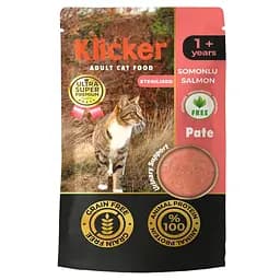 Вологий корм Hermos Klicker Паштет для котів стерилізованих з лососем 85 г