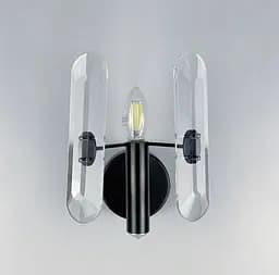 Дизайнерське бра в чорному кольорі з кришталевими пластинами Line F MB 2008 B