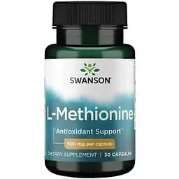 Аминокислота Swanson L-Methionine 500 мг 30 капсул