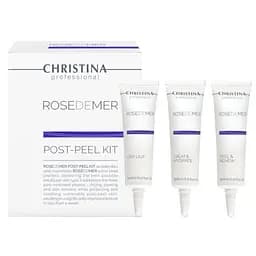 Набор для ухода за кожей после пилинга Christina Rose De Mer Post-Peel Kit: Подсушивающая сыворотка Dry Out 15 мл + Успокаивающая и увлажняющая сыворотка Calm & Hydrate 15 мл + Отшелушивающий и обновляющий крем-маска Peel & Renew 15 мл