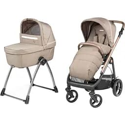 Коляска Peg-Perego Veloce Belvedere Mon Amour 2 в 1 з підставкою до люльки рожеве золото