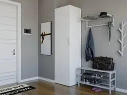 Шкаф для одежды Flamecame с полками из ДСП II FST-13 Белый