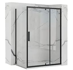 Душова кабіна Rea Rapid Swing 100x120 black REA-K6423 + REA-K6413, Чорний матовий, Універсальна, прозорий