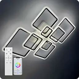Люстра світлодіодна 517 Light 3color з пультом 224Вт Чорний (01555) - мініатюра 2