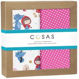 Пелюшки дитячі багаторазові Cosas Red Riding Hood CS2 2 шт 80х100 см (Бязь_ЧервонаШапочка_ГорохМалина)