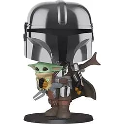 Фигурка Funko Pop! Star Wars: Мандалорец в хроме с малышом 25 см (49931) [118151]
