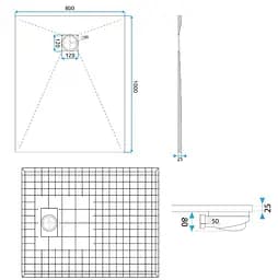 Душовий піддон Rea Magnum 80x100 carrara white REA-K7004, Мармур - мініатюра 5