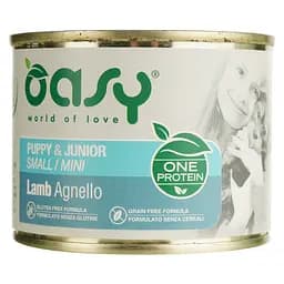 Влажный корм для щенков малых пород Oasy One Protein Adult Puppy & Junior Small Mini ягненок 200 г