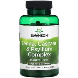 Натуральна добавка Swanson Senna, Cascara & Psyllium Complex 90 капсул
